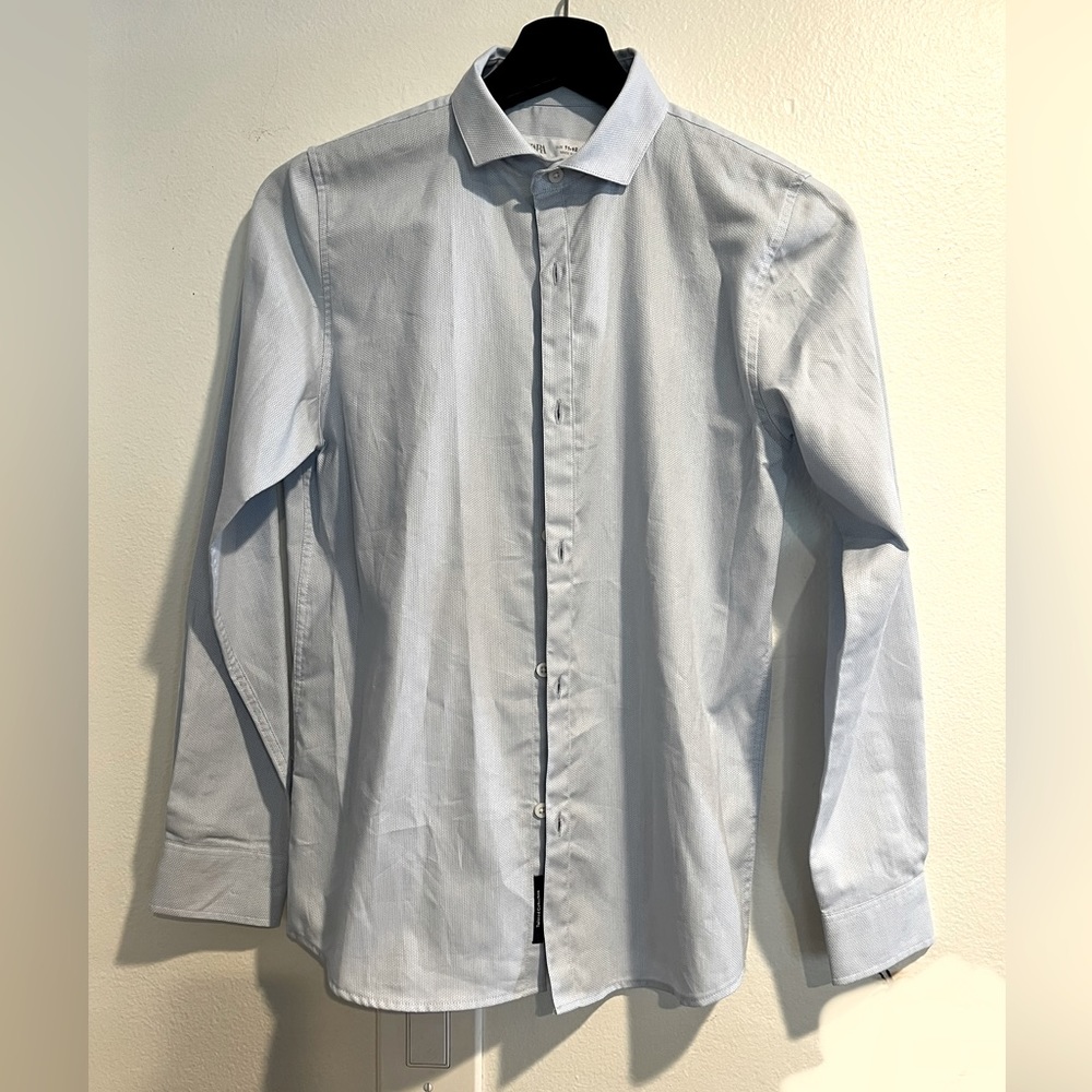 Boys suit shirt size 10/12 tailored collection Zara light blue